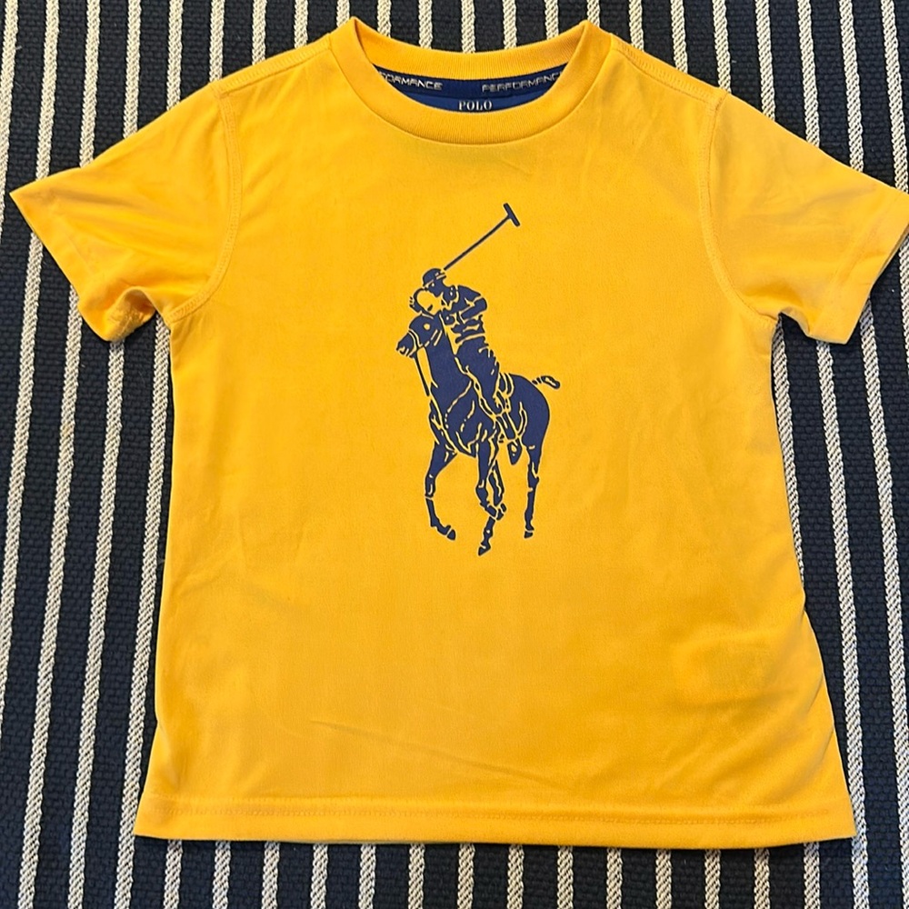 Polo Ralph Lauren boys 4T performance Dri Fit short sleeve yellow shirt